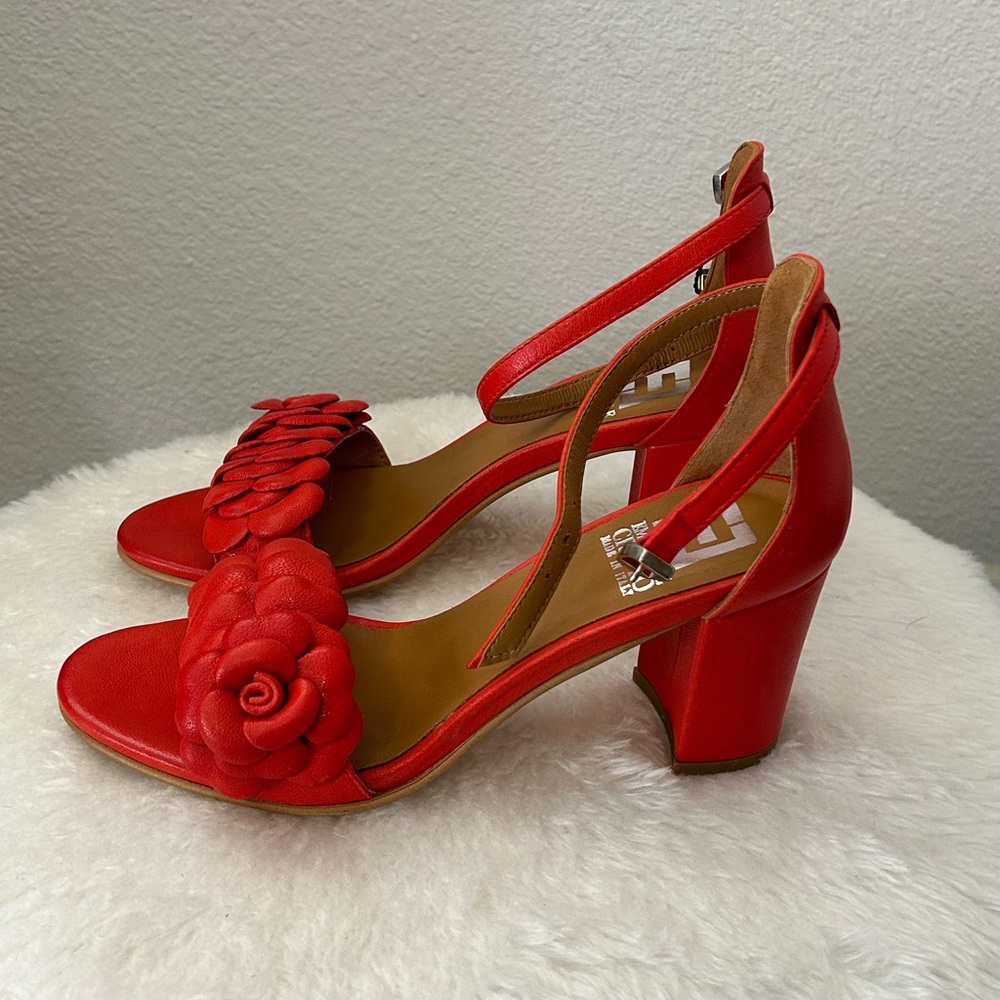 New Emanuele Crasto Red Floral Heels